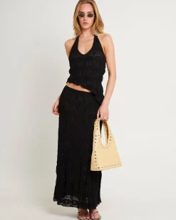 Amore Asymmetrical Textured Maxi Skirt