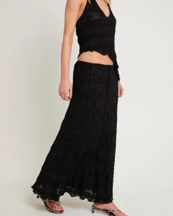 Amore Asymmetrical Textured Maxi Skirt