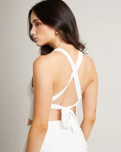 Andi Compact Knit Cross Back Top