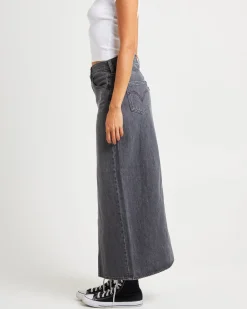 Ankle Column Denim Maxi Denim Skirt Adventure Seeker