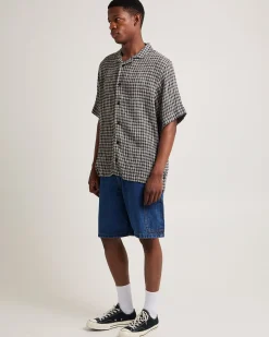 Asta Seer Sucker Regular Shirt Steel Check