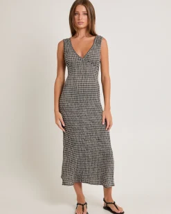 Asta Seersucker Maxi Dress