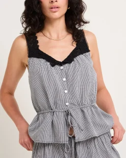 Aster Lace Insert Cotton Cami Top