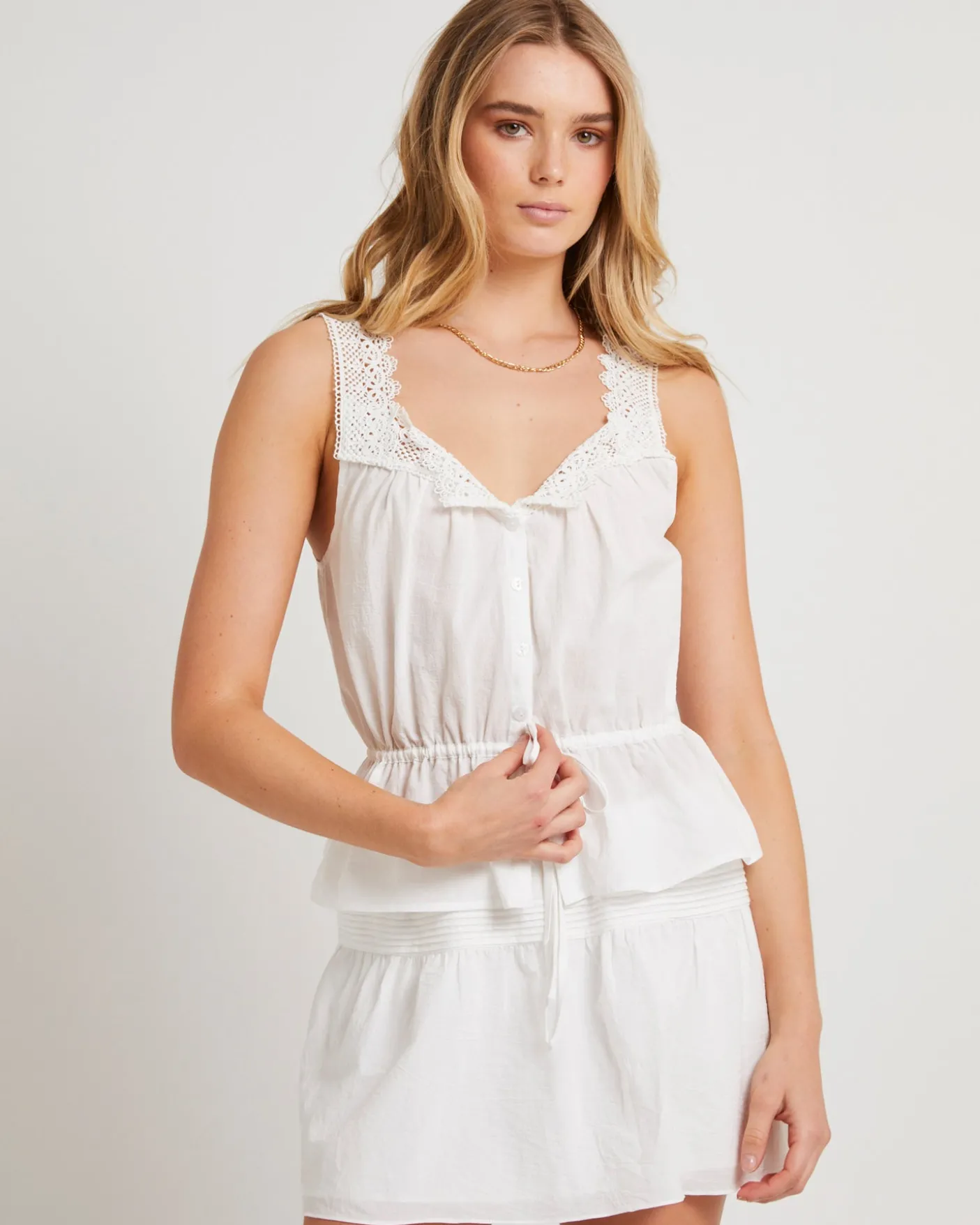 Aster Lace Insert Cotton Cami Top