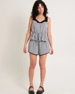 Aster Lace Trim Cotton Shorts