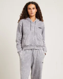 Australian Bones Zip Thru Hoodie Acid Grey