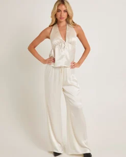 Avery Halter Satin Top