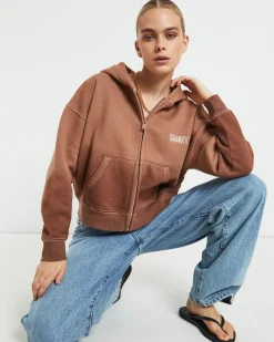 Baby Fleece Zip Hoodie in Brown