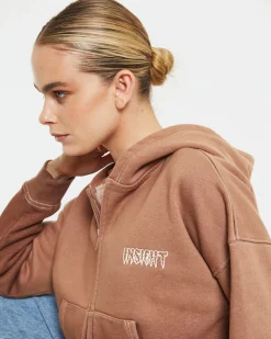 Baby Fleece Zip Hoodie in Brown