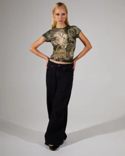 Baby Tee With Contrast Binding