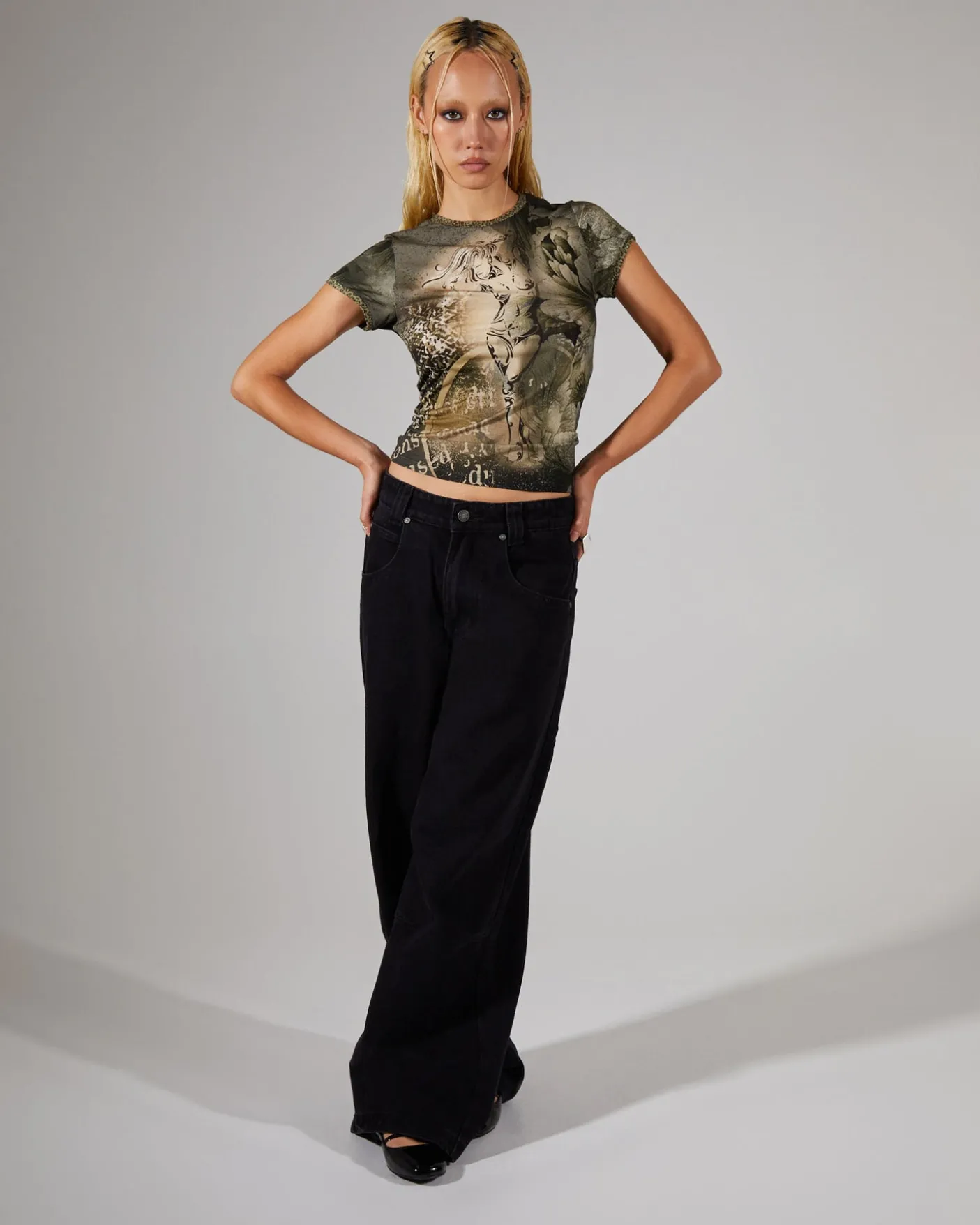 Baby Tee With Contrast Binding