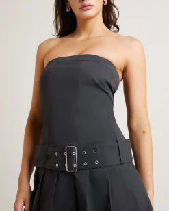 Bad Habits Kilt Mini Dress in Slate