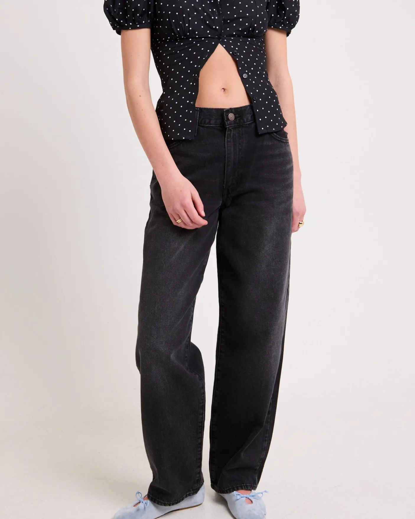 Baggy Dad Denim Jeans Shrink Up