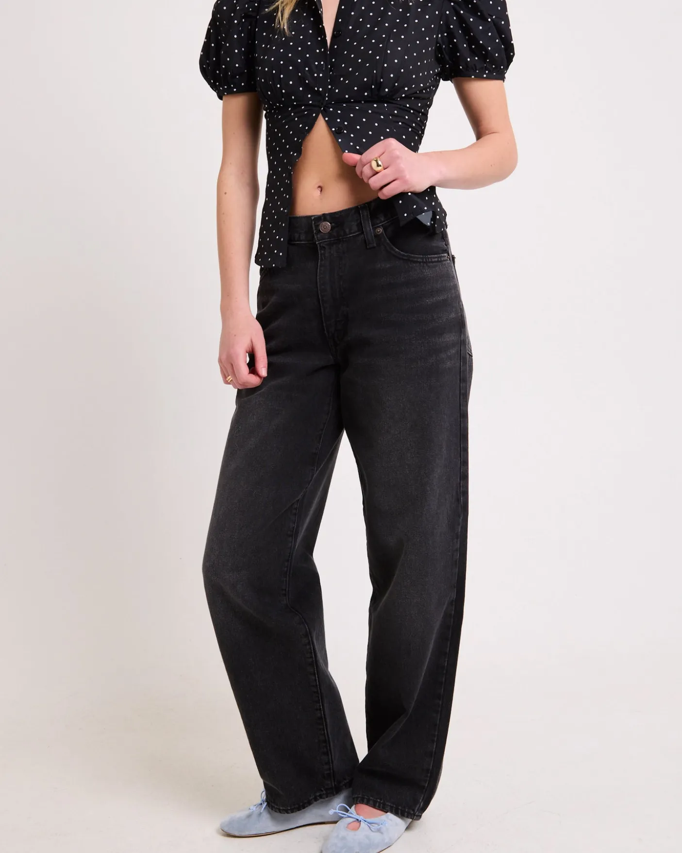 Baggy Dad Denim Jeans Shrink Up