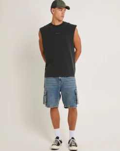 Baggy Denim Cargo Shorts