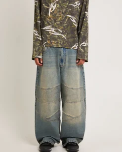 Baggy Moto Denim Jeans