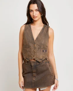 Bandera Cropped Denim Vest
