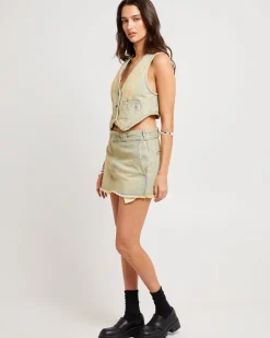 Bandera Cropped Denim Vest