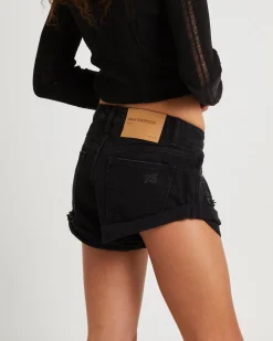 Bandit Low Waist Denim Shorts in Double Black