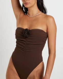 Banksy Corsage One Piece in Chocolate