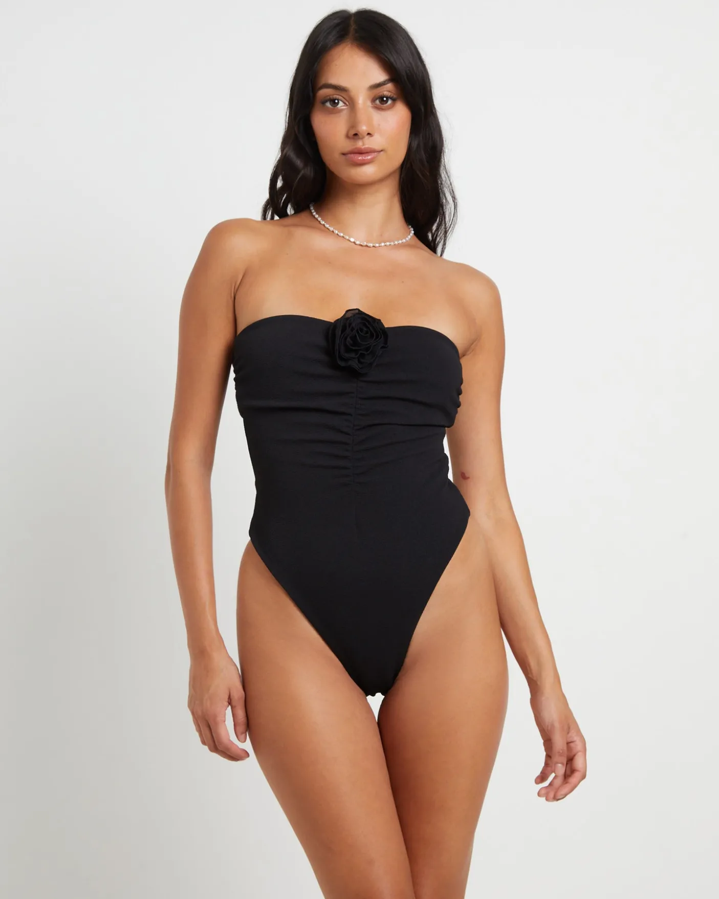 Banksy Corsage One Piece in Black