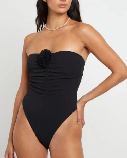 Banksy Corsage One Piece in Black