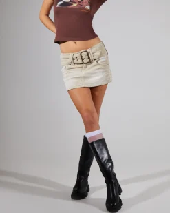 BDG Belted Cord Mini Skirt