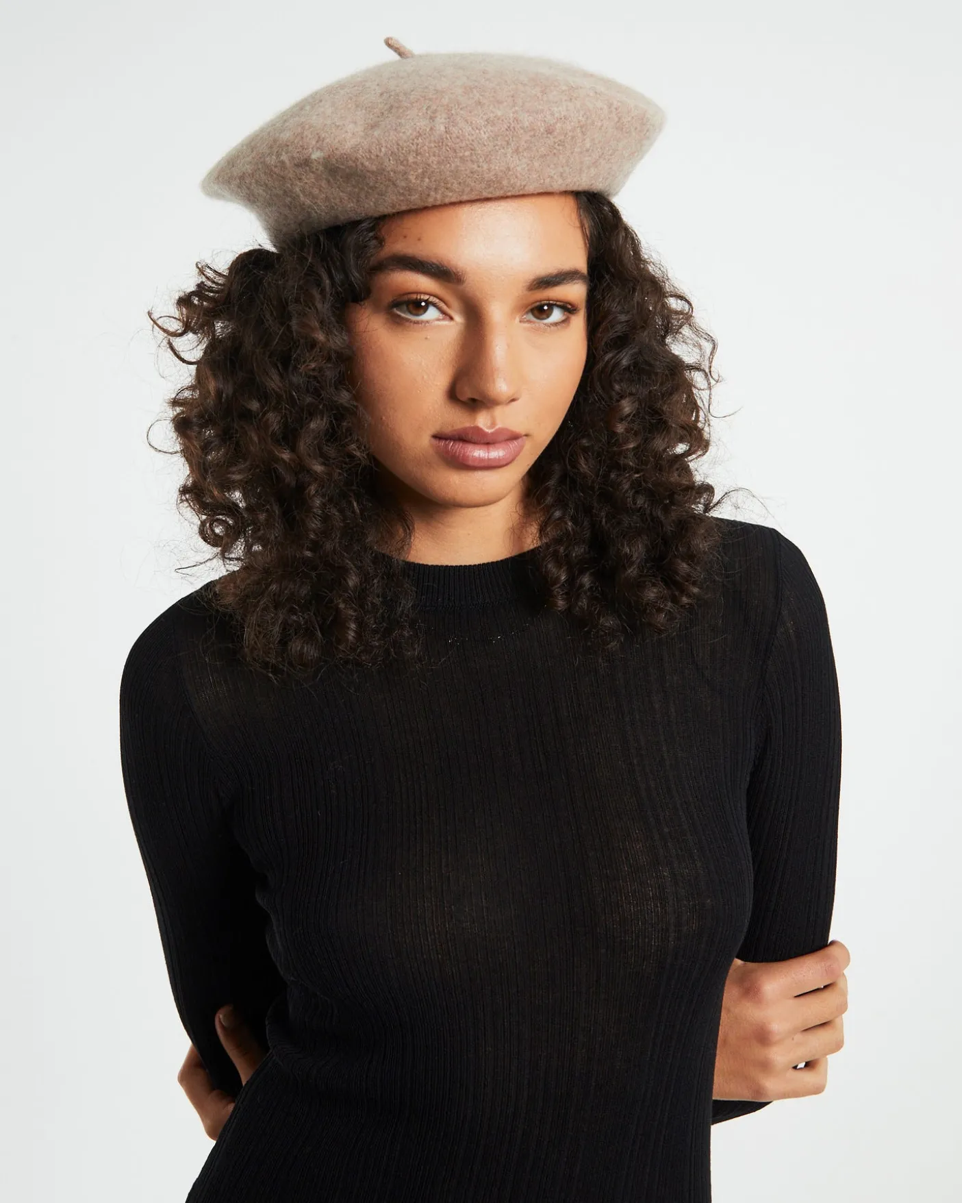 Belle Beret Biscuit Brown