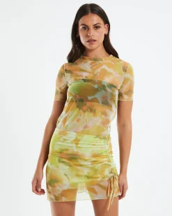 Belle Blurred Botanical Mesh Tee