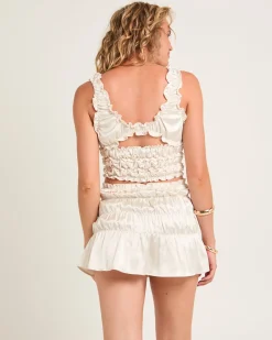 Belle Ruched Satin Cami Top