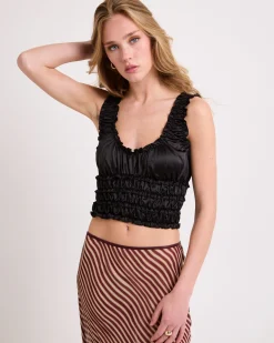 Belle Ruched Satin Cami Top