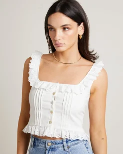 Birkin Lace Camisole Top in White