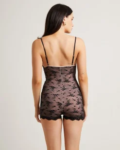 Blair Rosette Contrast Lace Romper