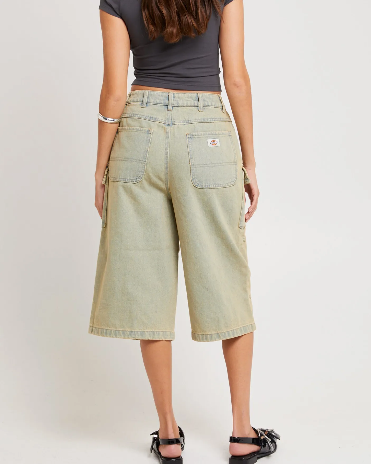 Blanco Light Denim Cargo Shorts