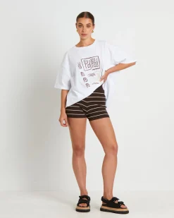 Bonnie Knitted Stripe Hot Shorts in Chocolate