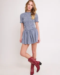 Bonnie Shirred Bubble Mini Dress