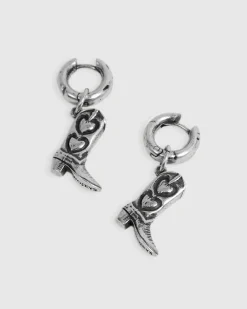 Boots Earrings Silver