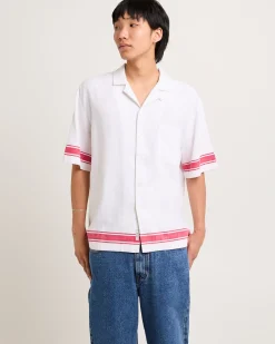 Border Linen Short Sleeve Resort Shirt