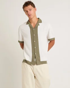 Border Linen Short Sleeve Resort Shirt