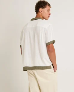 Border Linen Short Sleeve Resort Shirt