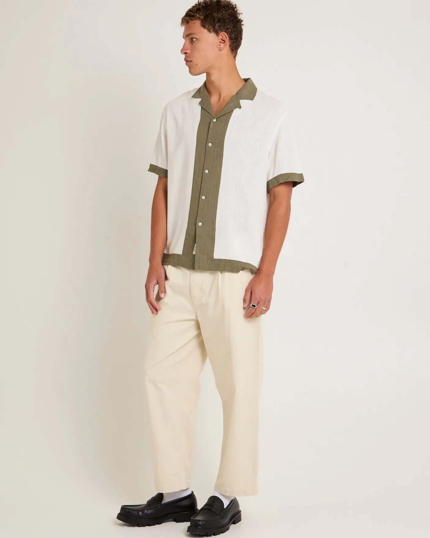 Border Linen Short Sleeve Resort Shirt