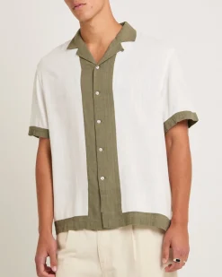Border Linen Short Sleeve Resort Shirt