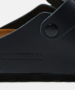 Boston Regular Smooth Leather Classic Footbed Sandals Black