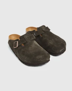 Boston Sandals Suede Leather Mocca Brown