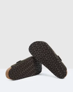 Boston Sandals Suede Leather Mocca Brown