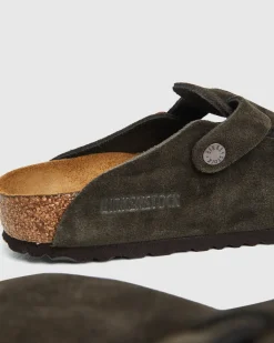 Boston Sandals Suede Leather Mocca Brown