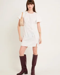 Bow Cap Sleeve Mini Dress