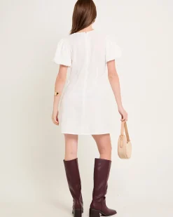 Bow Cap Sleeve Mini Dress