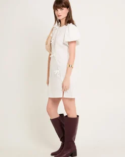 Bow Cap Sleeve Mini Dress