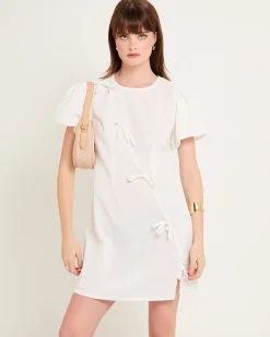 Bow Cap Sleeve Mini Dress